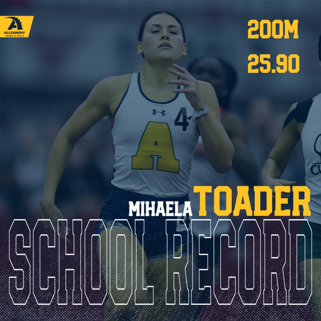 AlleghenyXCTF's tweet photo. 🚨Congratulations to Mihaela Toader for breaking the school record in the 200m this past weekend! 🚨 The record was previously held by
Natalie Corrado (25.95) set in 2016. https://t.co/TMsn1dMjrB
