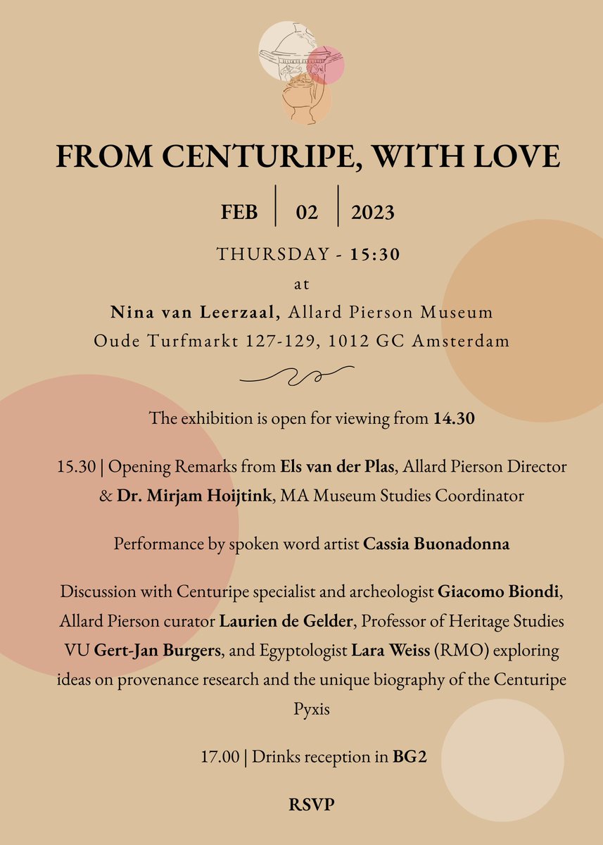 LaraWeissRPM's tweet photo. Join us @allard_pierson later this week! https://t.co/1oMSvTbS09 @Lidegelder @RM_Oudheden @UVA #Provenience #herkomst #MuseumResearch #MuseumTwitter #EropUit https://t.co/X2CxCWx6T2