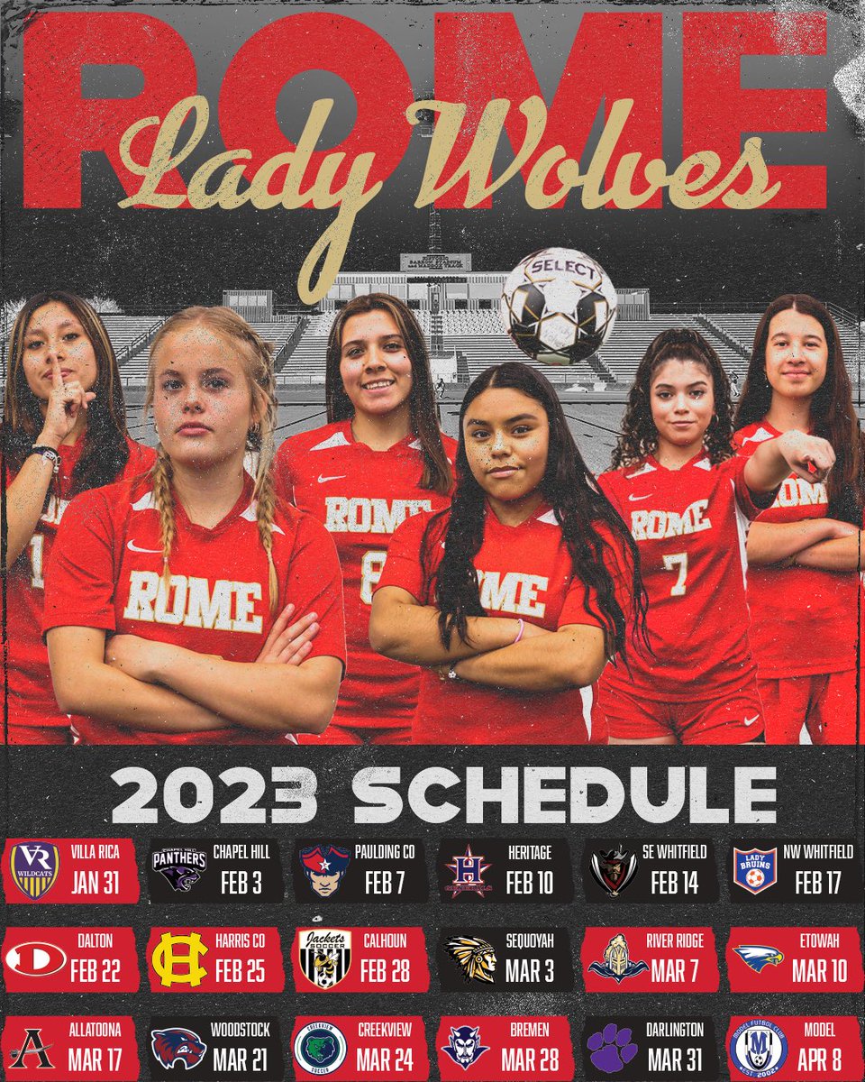 ladywolvesrhs's tweet image. 📢SCHEDULES ARE OUT!

First official match of the year is tomorrow night at Barron. 

🔴Home
⚫️Away

Let’s Go!!!🐺

#romega #romewolves #ladywolves #girlssoccer #rhs #soccer #schedulerelease #letsgo #likeawolf