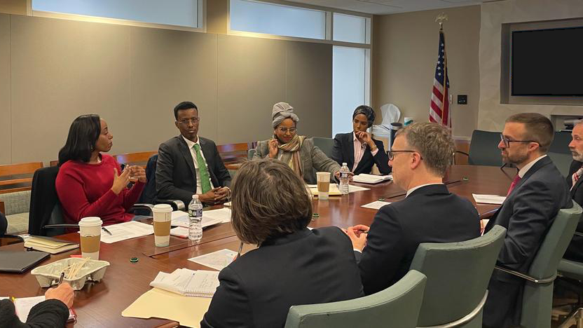 StateCSO's tweet photo. CSO was pleased to chair an interagency discussion on #stabilization with Somalia’s National Security Advisor Hussein Sheikh-Ali @XuseenMacallin and his delegation. The U.S. Government stands with our Somali partners in their fight for a peaceful and more secure Somalia. https://t.co/OipQuxvTsR