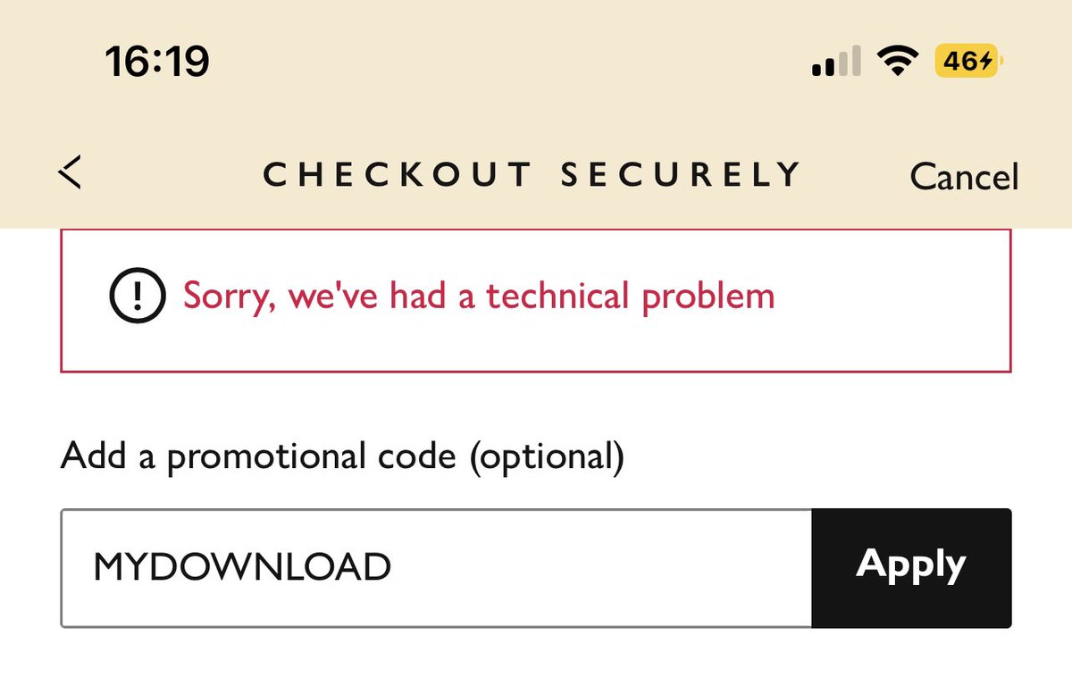 ImClareHarrison's tweet photo. @johnlewishelp hi. The £5 off code not working. See below. Pls advise. https://t.co/WBoRnkMTVt