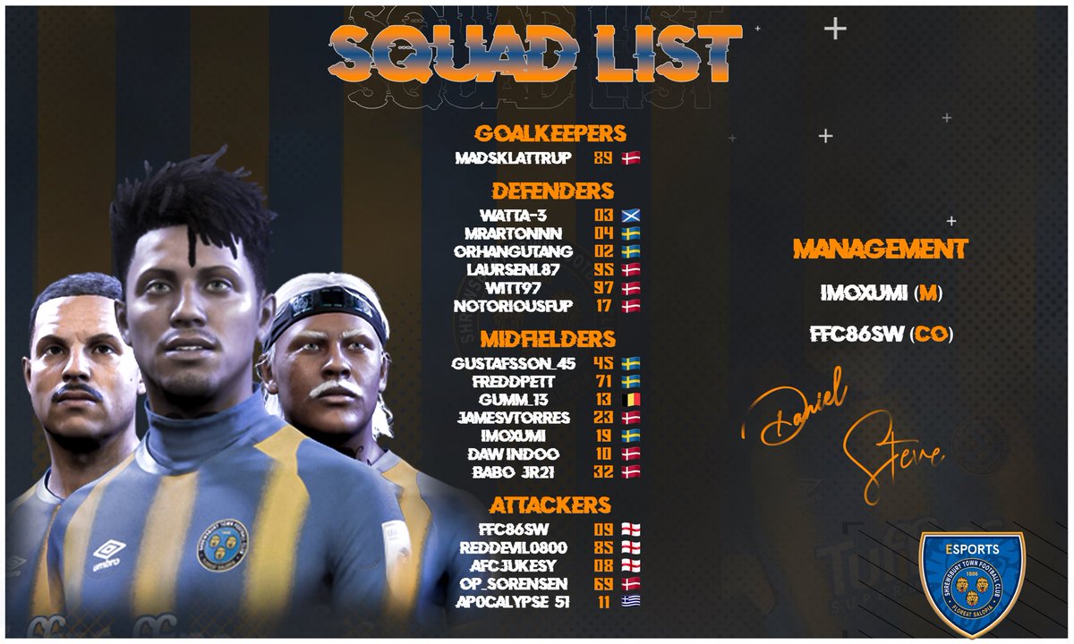 And there you have it. The Shrewsbury Town eSports squad for this season.

Some great talents in the group and a United attitude to achieve the best we can. 

 #salop