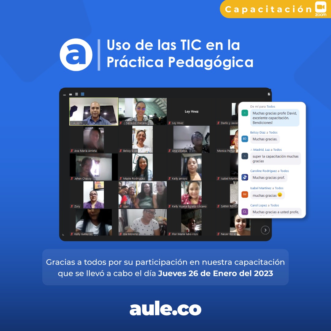 aulegroup's tweet photo. Así Capacitación "Uso de las TIC en la Práctica Pedagógica" 
Gracias a todos los asistentes por su participación. https://t.co/OxFVqNaLj8