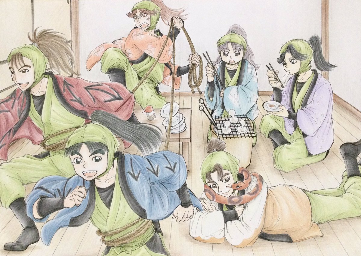 今月の忍たま其の弐① アルバイト組 (中在家長次・潮江文次郎・七松