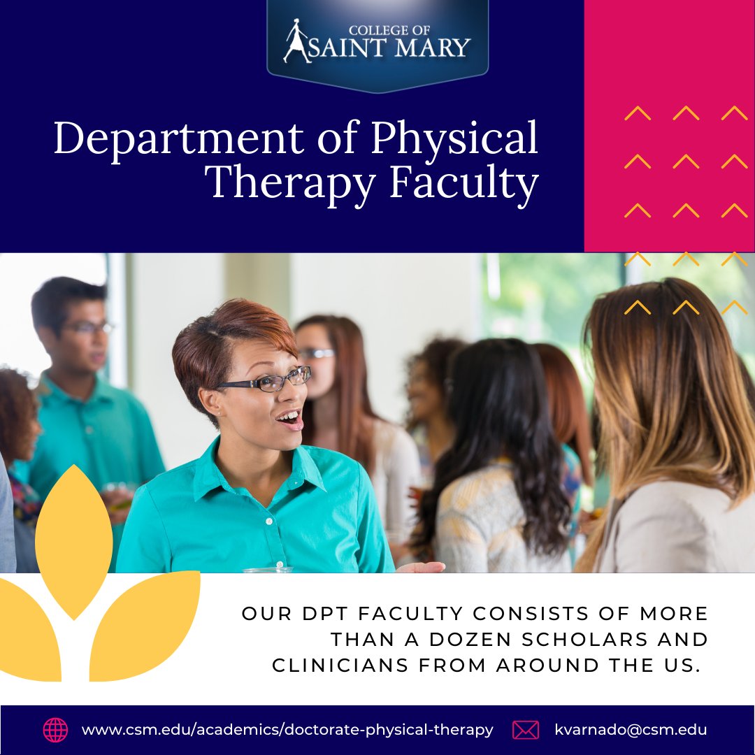 VarnadoKimberly's tweet photo. All of our faculties hold doctoral degrees, and several have advanced clinical certifications representing a variety of specialty training areas.

Visit our website: https://t.co/zMpv3ARMPz

#CSMDPT #DPTJEDI #JEDICODE #healthequity #diversityinPT #publichealth #CSM https://t.co/YuVKykLBjL