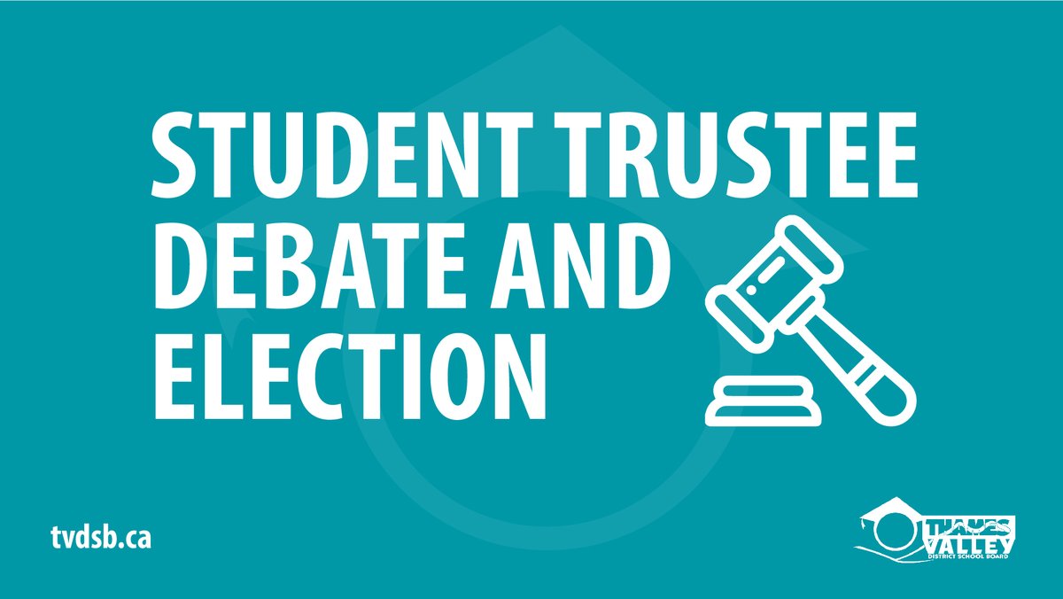 Gain leadership skills and shape #TVDSB's future as a Student Trustee representing county or city schools! Students in Grade 11/12 next year may apply by Feb 3 to take part in Student Trustees’ Debates &amp; Elections for the 2023-24 term: tvdsb.ca/studenttrustees