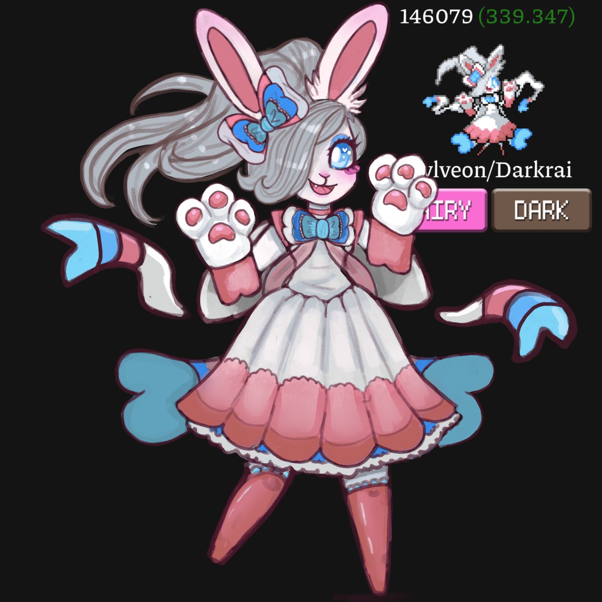 creepiesleeper's tweet photo. oh my gosh this particular pokefusion just got me! They look like a lil cat bunny magical girl!! 🥺
https://t.co/8Bog2vuoGT
#PokeFusion #pokemonfusion #sylveon #Pokemon #pokemonart https://t.co/fRHCprJmKO