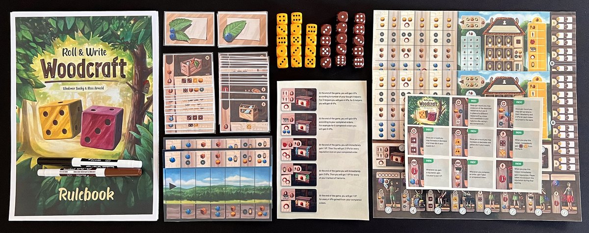 Components for #WoodCraft RollnWrite avail. on BGG
#PnP #WriteOnLaminatedSheets