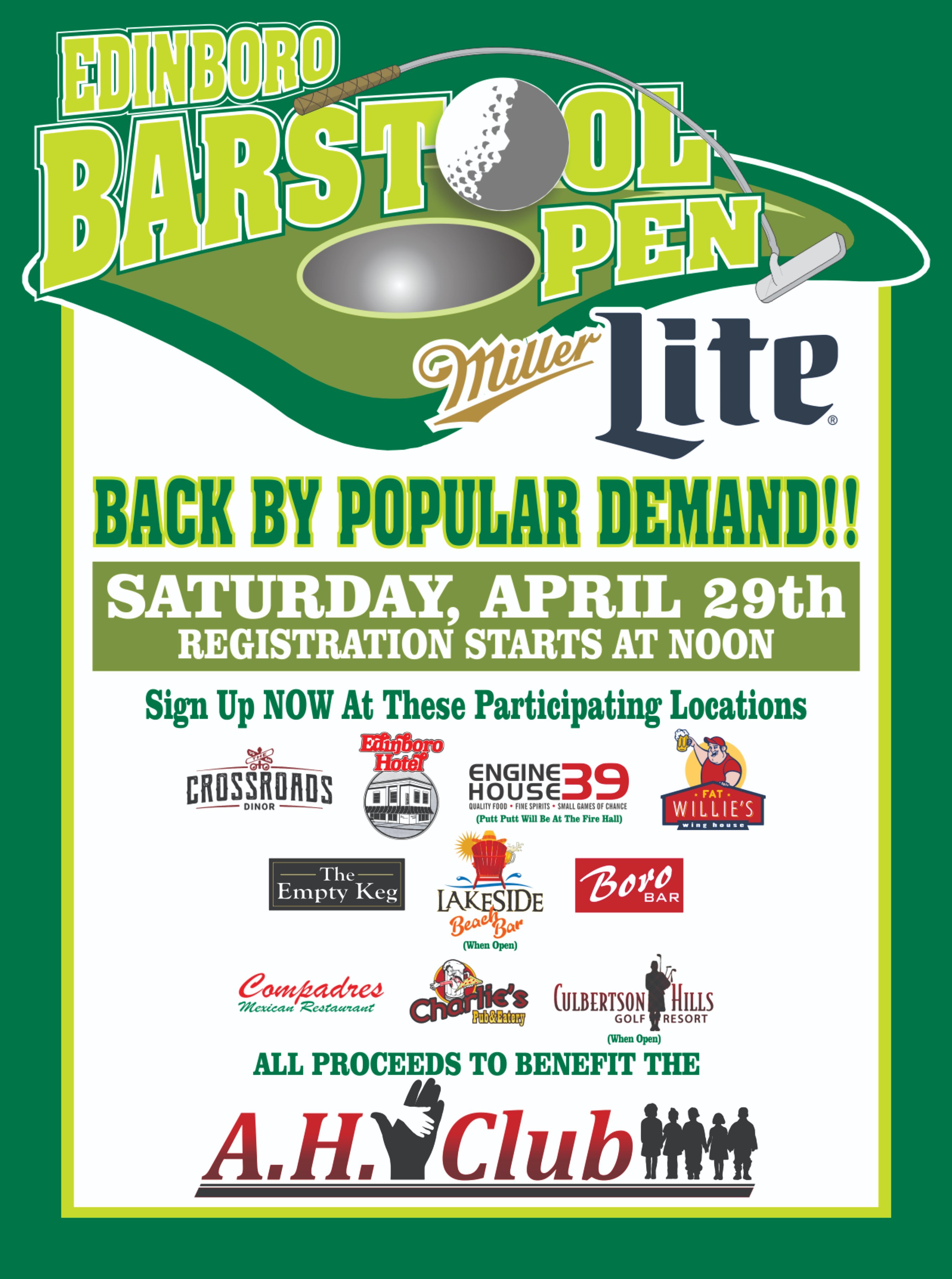 Edinboro Hotel Bar on Twitter "It's back! The Edinboro Bar Stool Open