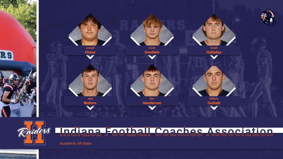 A huge shoutout to these STUDENT-Athletes! These 6 were named to the <a href="/INFBCoaches/">IFCA</a> Academic All-State Team! Nice work on and OFF the field, gentlemen! <a href="/TerryPeebles/">Terry Peebles</a> <a href="/RaiderUpdates/">Jerry Galema</a>