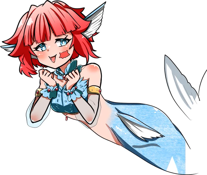 メンダコちゃん人魚 童話というか伝説上の生き物から取ってきとる!こちらも確実に見切れる部分が描いてなかったりしますね #創ブレキャラブック 