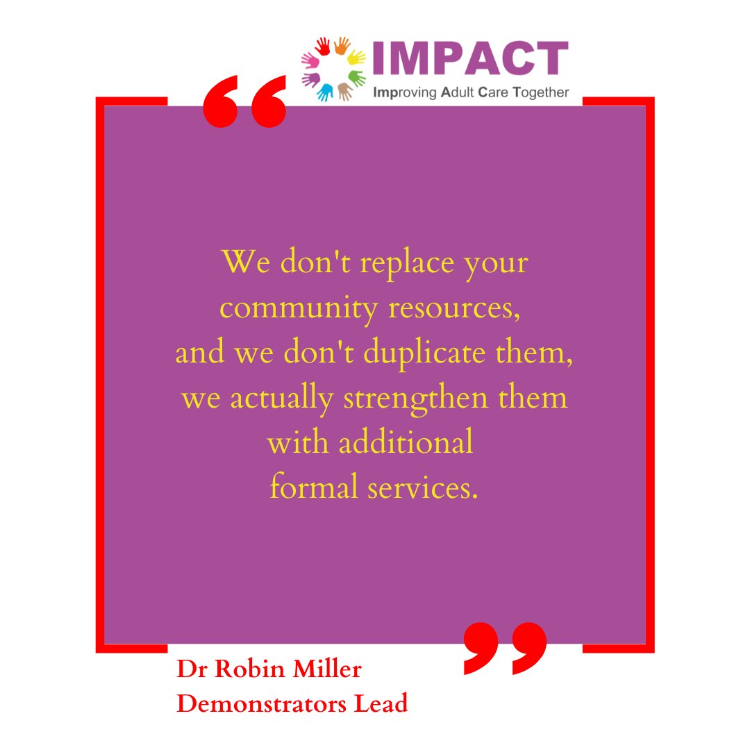 ImpAdultCare's tweet photo. "We don't replace your community resources, we actually strengthen them with additional formal services"
.@RobinUoBham leads IMPACT's #Demonstrators, and explains how they work
#AssetBasedApproaches #Community #AdultSocialCare https://t.co/r7vVaKAAr0