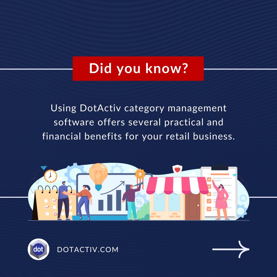 DotactivGroup's tweet image. Retailers, these are the practical benefits that DotActiv’s category management software offers.😀

Read more about the financial benefits that you can expect, on our blog, hubs.ly/Q01zz-xV0!📖

#practicalbenefits #financialbenefits #categorymanagement