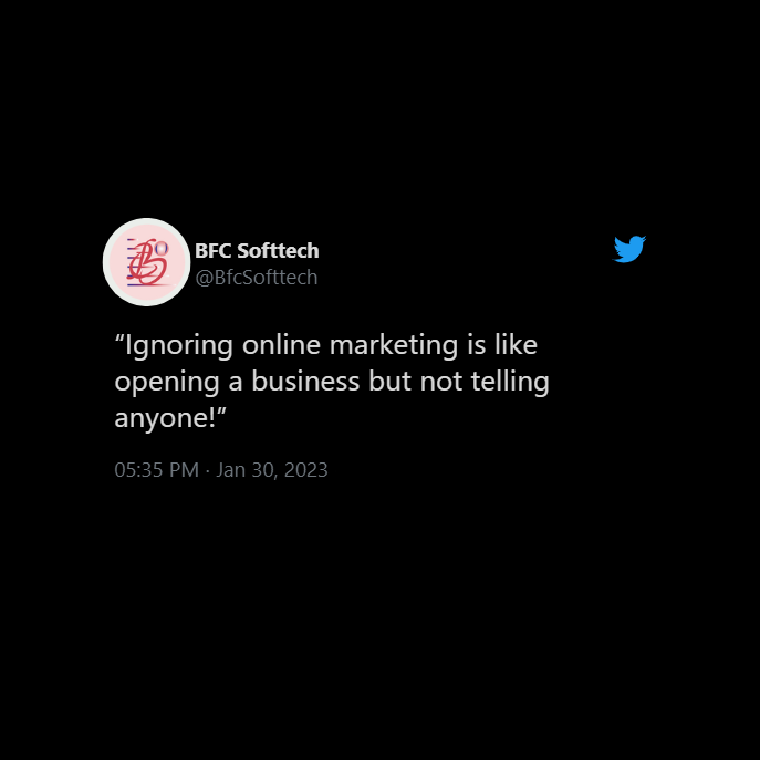 BfcSofttech's tweet photo. ๐ฃ๏ธWord of mouth is amazing, but a strong๐ช online presence will definitely amplify๐ฅthe effect! ๐ฃ๐ป
#WordOfMouth #OnlinePresence #bfcsofttech #digitalmarketing #UnstoppableSuccess https://t.co/qz82EkE5D1