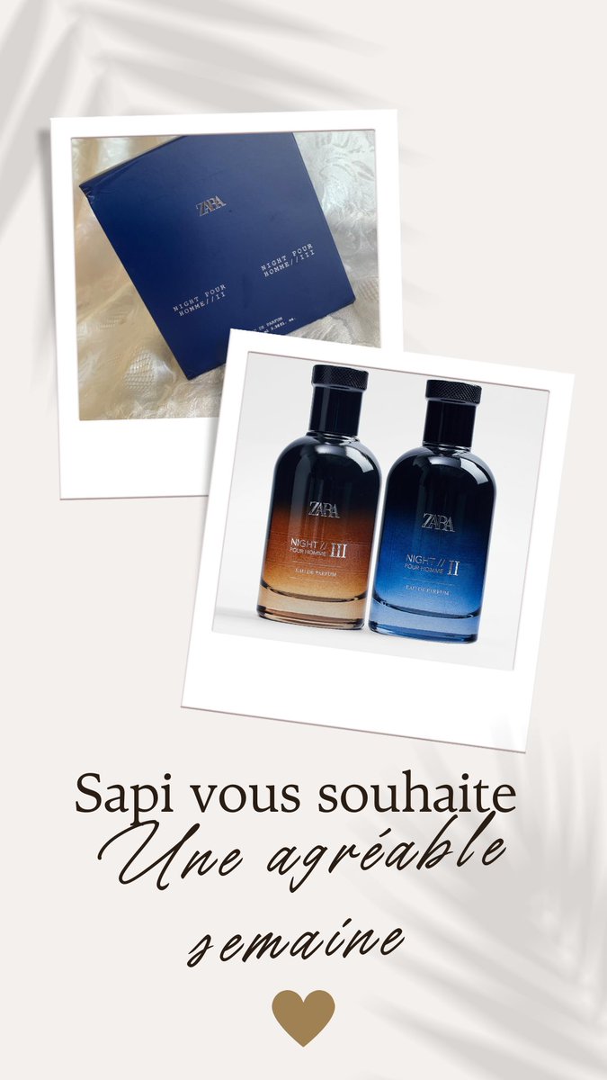 Sapi_237's tweet photo. Pourquoi vous contenter d'un alors que vous pouvez en avoir 2 ?
Zara night 2 et 3 disponibles au prix de *25000 FCFA*
La livraison est gratuite
#Sapi
#SentirBonCestLaBase https://t.co/560sSfSpZY