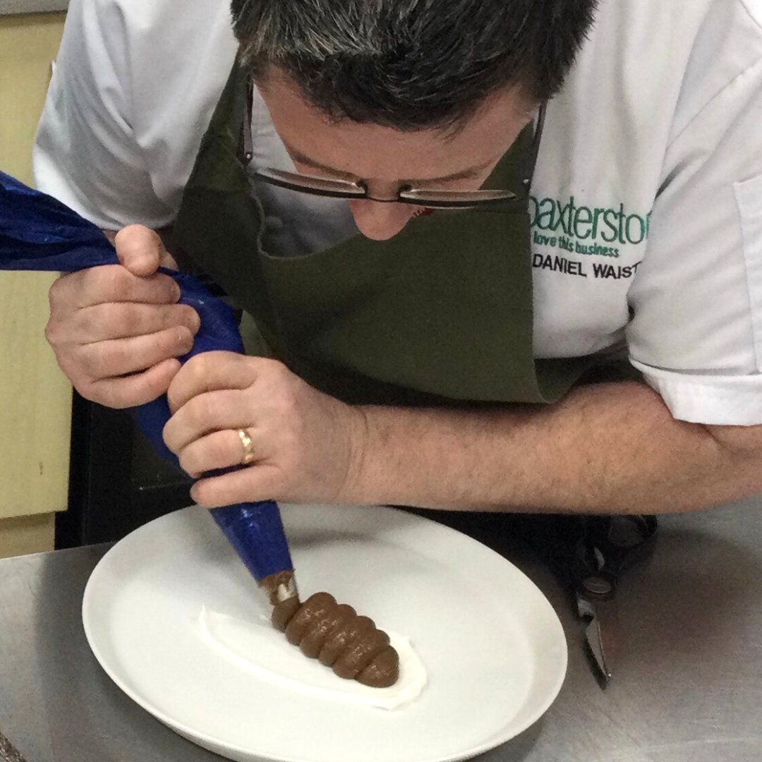 SirHenryFloyd's tweet photo. With the next round of the #FutureChef Competition fast approaching, Chef Dan from #BaxterStorey visited us to mentor Claudia.
He shared some top tips and dessert ideas, including chocolate mousse with avocado. We have even tempted him to come back to work with the GCSE groups! https://t.co/y3GkAhxlUt