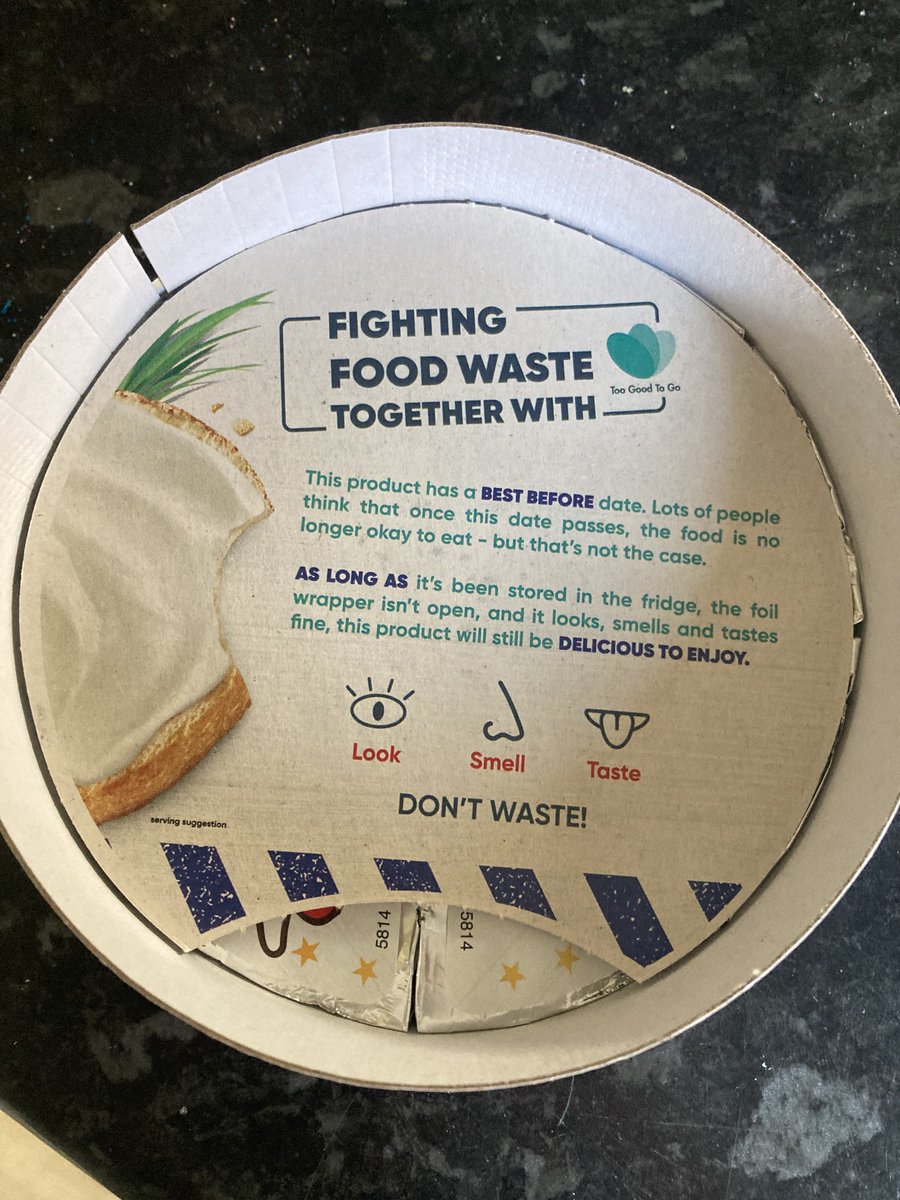 LJretail's tweet photo. Suspect the cardboard was already part of the product, so what a great way to use it to educate on food waste - great work from ⁦@LaughingCowUK⁩ https://t.co/Qt5zcBFyG5