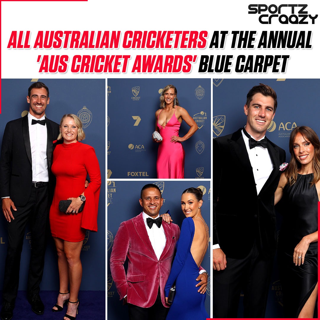 Australia cricketers slaying at #AusCricketAwards blue carpet 🔥

#Cricketer #Event #Champions #BlueCarpet #Sportzcraazy #Followus #Champions #Australia #AwardFunction  #AustralianCricketAwards2023 #SteveSmith #EllysePerry #DavidWarner