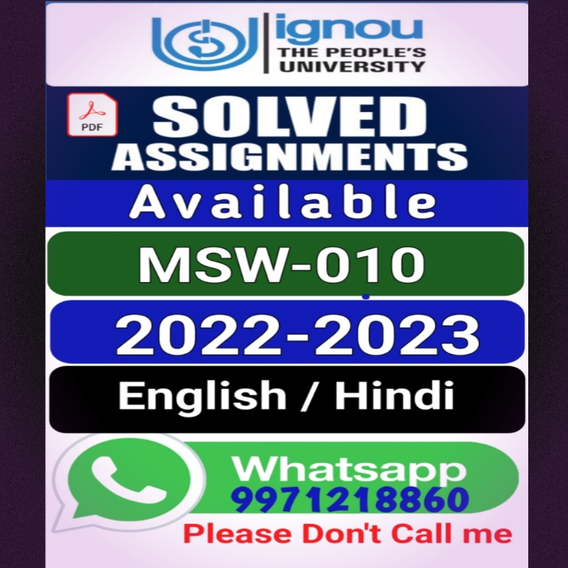 smahto181's tweet image. MASTER DEGREE IN SOCIAL WORK
(MSW 2nd Year) Assignment: 2022-2023
Course code: MSW-010 : Introduction to Philanthropic Social Work
We are providing IGNOU Solved assignment in PDF file on WhatsApp no. 9971218860.
#ignou
#solvedassignment