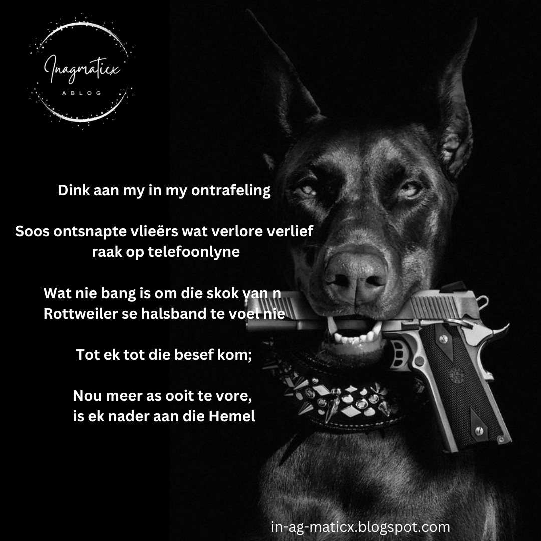 Inagmaticx1's tweet photo. Die Rottweiler Teorie. 

#Ramblings in #Afrikaans 
#AfrikaansIsGroot #Gedig #Scribble #Gedagte #Rotweiler #Poem #Poetry #SouthAfrica #SouthAfrican #Trending https://t.co/0Pnmt6IlWw