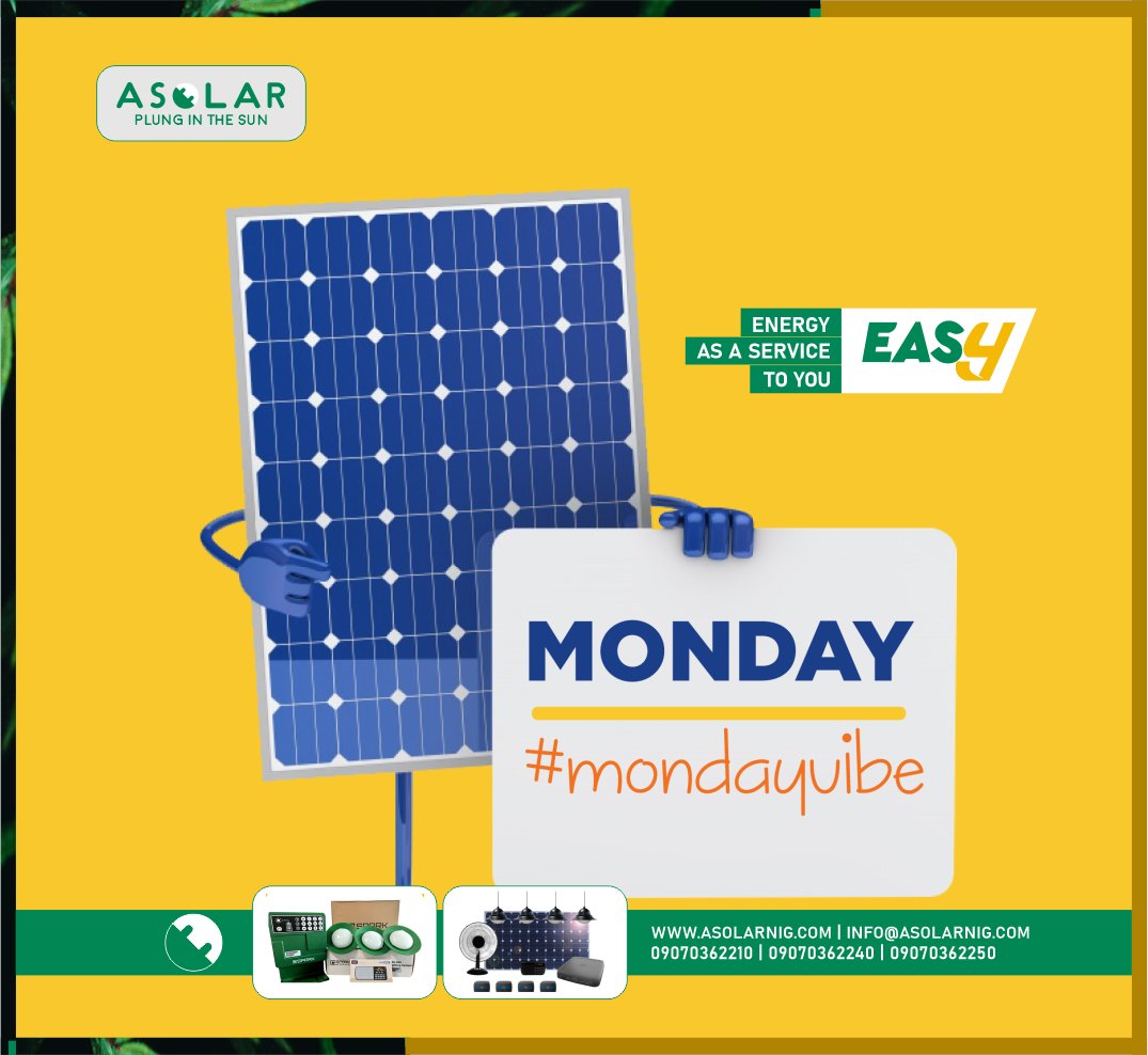 asolar_ng's tweet photo. #TogetherWeShine . . . . . the sun shine like a Monday
#Asolar #RuralElectrification #Solar #Asolarng #SolarHomeSystem #SunShine https://t.co/8RvMruz0Tl