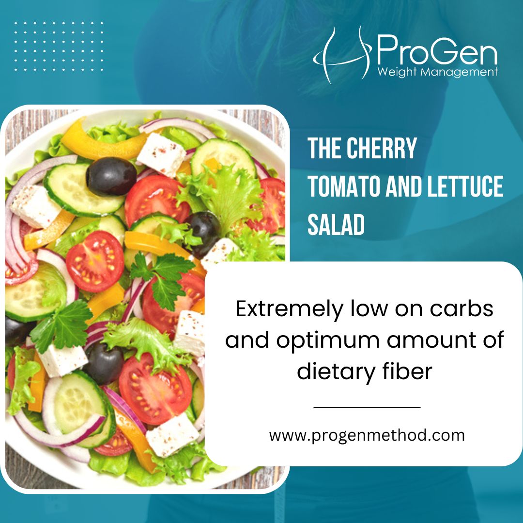 The Cherry Tomato and Lettuce Salad are nutrition-packed and perfect for your weight loss with the ProGen Method. 

#progenmethod #vlckdiet #progenproducts #weightlossfood #Salad #dietplan #weightlosscommunity #healthyrecipe #healthydiet #fitnessadvice #healthyfoodadvice