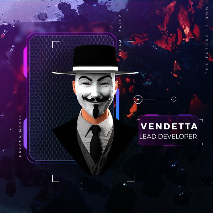 AV4dex's tweet image. Meet #DreamsMaker&apos;s Lead Developer, Vendetta - philomath, Blockchain enthusiast &amp;amp; #DeFi visionary. 

Explore our data room: bit.ly/3GTV89I

 #LeadDeveloper #PTEGaming #Gaming #Metaversegame #Metaverse #NFTs #Crypto #NFTCommunity #Blockchaintech #blockchain #GameFi #WAGMI