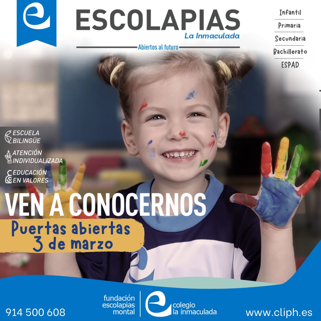 CLaInmaculada's tweet photo. 🏫¡Ven a conocernos! 
¿Quieres formar parte de nuestra Comunidad Educativa y unirte a nuestro camino? 
🗓️3 de marzo
📞 914500608
#proyectoeducativo #atréveteacaminar #CLIPH #informaciones #educación #cultura #jornadasdepuertasabiertas #youshouldbehere #savethedate #tucole https://t.co/ngGF6DfNVW