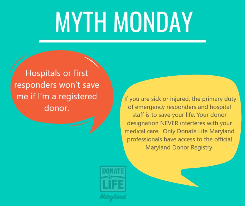 #KnowTheFacts #MythMonday #DonateLife
Register Now: bit.ly/2OR5nVd