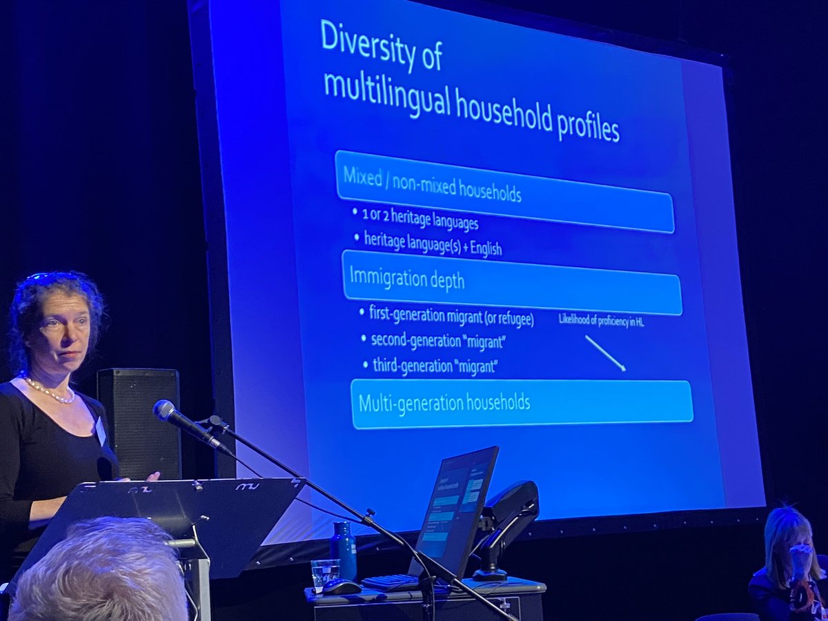 GalwayMr's tweet photo. Now hearing from @ceciletje at @Literacy_TrustTalk To Your Baby EY conference sharing her research carried out as part of the Born in Bradford longitudinal study, designed to assess and support the language needs of multilingual children. #TTYB23 https://t.co/9uIbYvBez2