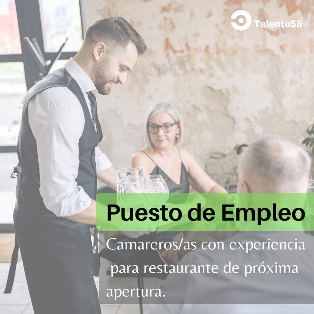 Talento58es's tweet photo. Si tienes experiencia como camarero/a o tenemos una #ofertadeempleo para tí en #Madrid. ¡Contáctanos! https://t.co/w3lqy6WdtB
