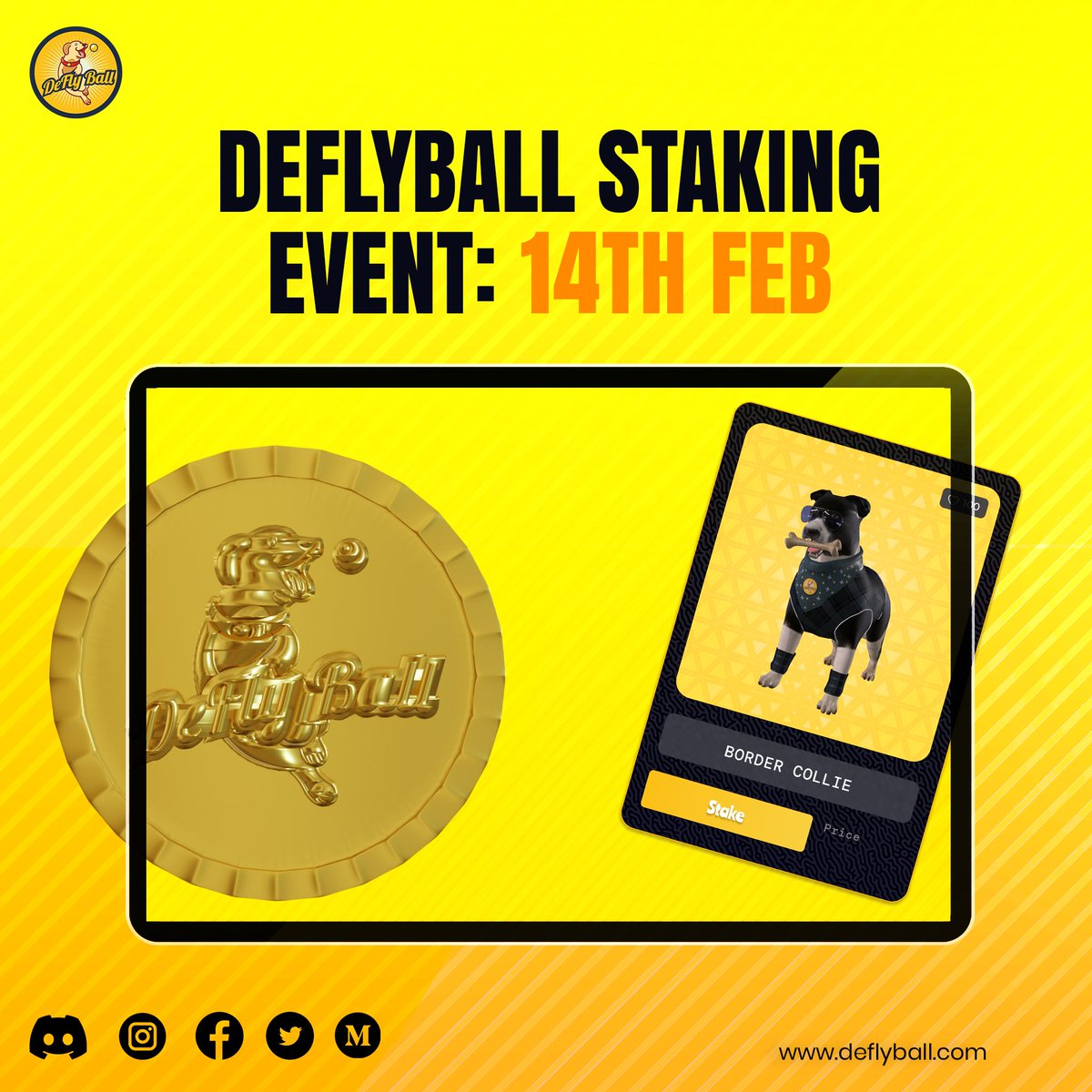 DeflyBall's tweet photo. Get ready for the most exciting event in Deflyball! 

Stake your NFTs or tokens for rewards starting 14th Feb 

#StakingEvent #Deflyball #NFTs #14thFeb https://t.co/VWCese89RH