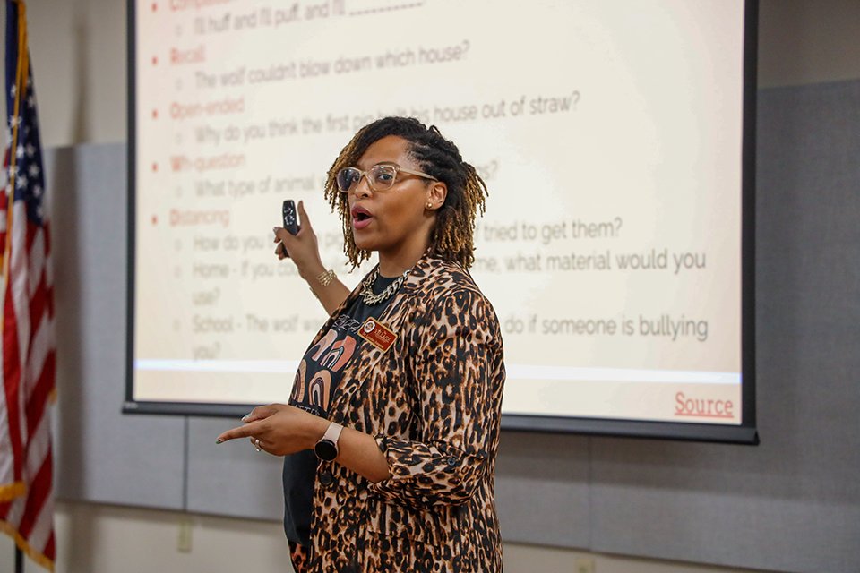 Recently @DrJ_SLP led an engaging lecture about the importance of reading diverse books with children and building strong language and literacy skills for all ages at the <a href="/LeonCounty/">Leon County, FL</a> Library Lecture Series. To learn more about upcoming events, visit bit.ly/3jmUlqm.