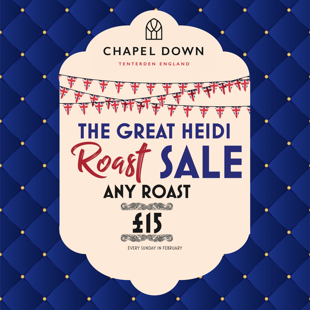 HeidiBalham's tweet photo. Hey guess what? We’ve got another sale for you…..

Join us every Sunday throughout February for ‘The Great Heidi ROAST Sale’.  All roasts, £15,  every Sunday in February 😍🍷 🍽️ https://t.co/JfP64zxs1a