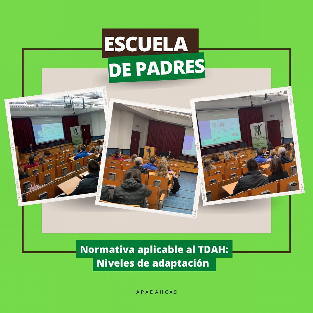 apadahcas's tweet photo. Este fin de semana pasado 📅 tuvimos la Escuela de Padres: Normativa aplicable al TDAH: Niveles de adaptación 👏🏻

Estamos muy contentos con el resultado que obtuvimos, ‼️muchas gracias a tod@s los asistentes‼️ 

#tdah #escueladepadres #tdahparatodalavida #notequedesquieto https://t.co/sUYMLDehav