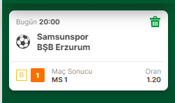 Samsunspor - BŞB Erzurum Ms-1

Ev sahibi ligin favori takımlarından. Geçtiğimiz hafta en büyük rakibi lider Eyüpsporu deplasmanda yendiler. Evlerinde ligin zayıf takımı Erzurumu rahat geçeceklerdir.

Stake 9/10
#iddaatahminleri 
#iddaa
#Samsunspor
#Erzurumspor