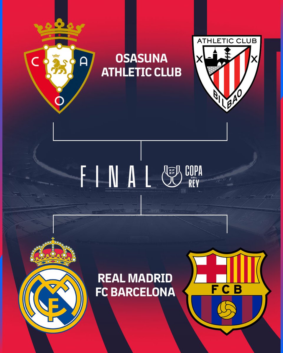 FCBarcelona's tweet photo. 🚨 LATEST NEWS

We will face Real Madrid in the semifinals of the Copa del Rey. https://t.co/jew5uWDCJn
