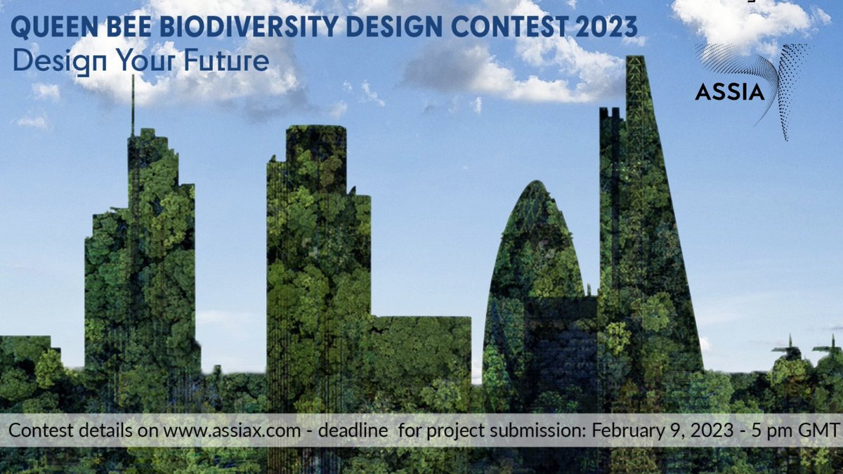 Last few days to enter the AssiaX Queen Bee Biodiversity Contest. Open to female product designers and architects with creative minds who can take #urbaninfrastructure, where #biodiversity plays a key role, to the next level. Find out more: assiax.com/projects-award… #livingpillars