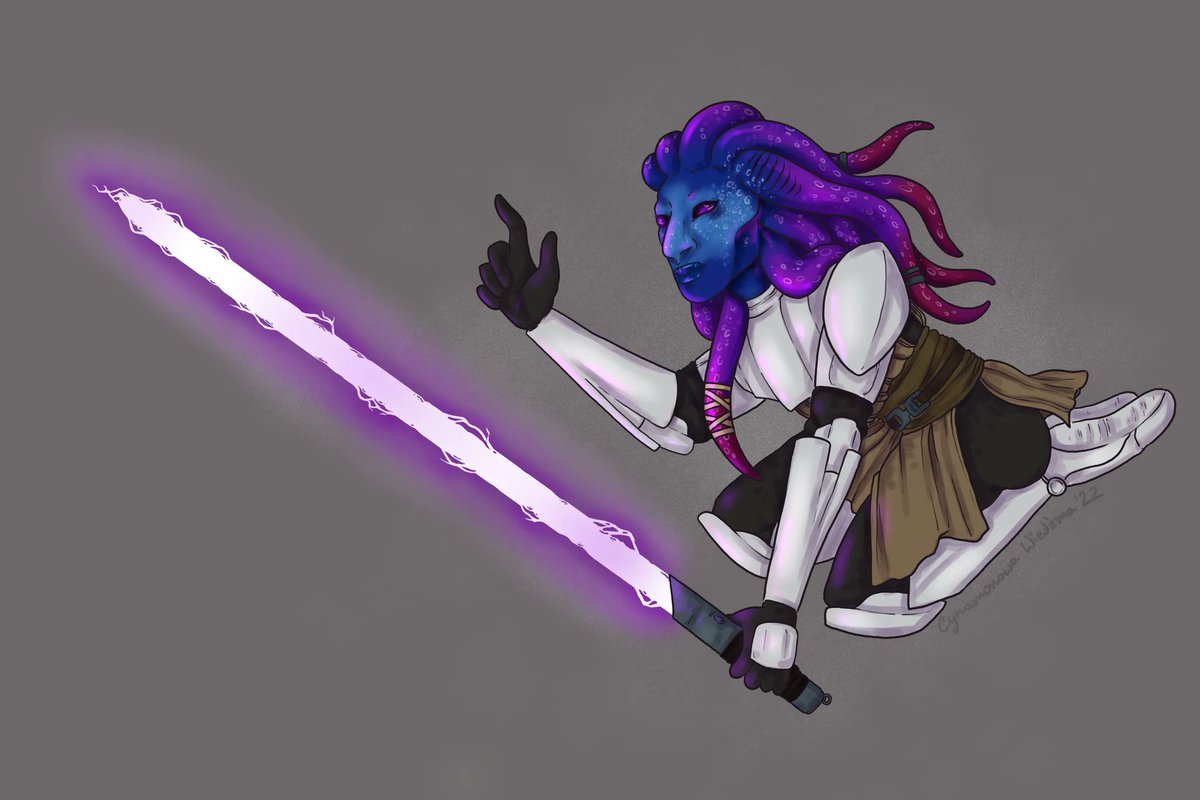 It's not that I don't draw.  I forget to post arts. So today's drawing is from december.
#StarWars #StarWarsRP #nautolan #jedi