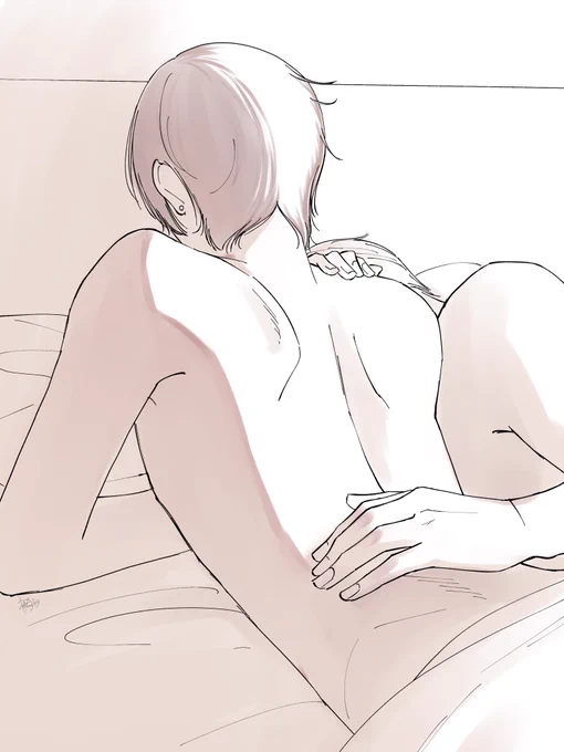 #TLに深刻な後ろ姿不足 #創作BL なんかカンザキくんの背中ばっかり描いてるのね 