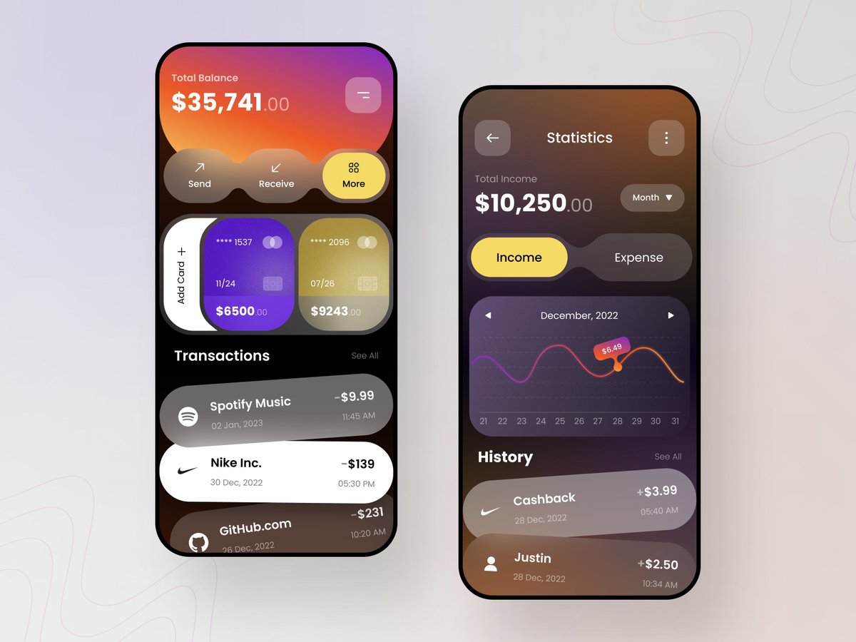 Here is our most recent design for a personal #mobileapp based on such ideas.

dribbble.com/shots/20510959…

What do you think?

Feel free to share your thoughts in the comment section.

#banking #bankingindustry #bankingapp #financeapp #appdesign #dribbble