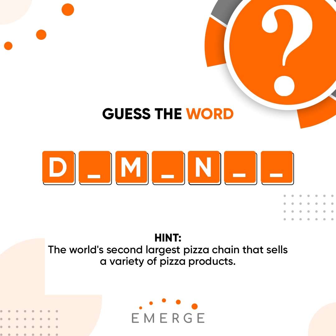 If you are a pizza lover and have been exploring different pizza chains, you must know about this largest pizza chain as well.

Feel free to guess the name and comment below.

#Emerge #startups #investments #Aimviz #quiztime #quizoftheday #startupquiz