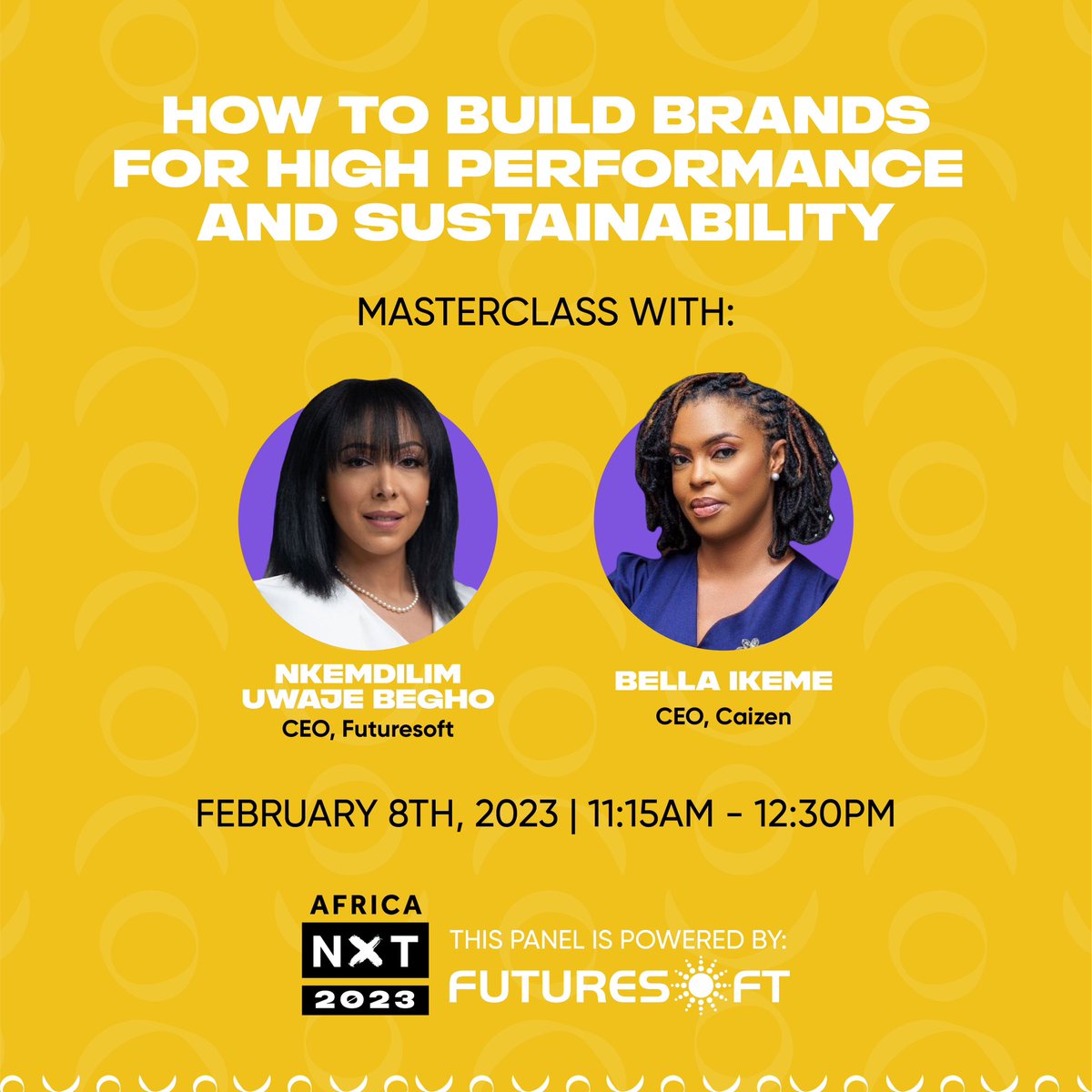 The clock is ticking💃🏽
Have you registered for our High performance Brands Masterclass at AfricaNXT 2023

Brand Strategy &amp; Digital Transformation experts @missuwaje &amp; <a href="/bellaikeme/">Bella Ikeme</a> will be facilitating the masterclass focused on building brands for high performance &amp; sustainability