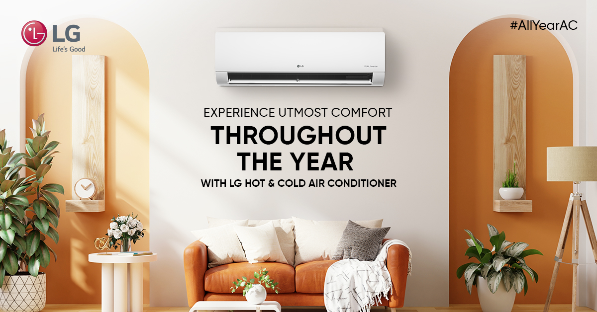 LGIndia's tweet photo. Experience comfortable air conditioning every season with #LGAirConditioner. Its Hot & Cold technology delivers comfortable air throughout summers & winters.
Know more at https://t.co/YVsGmRRrN2
#SmartAC #AllYearAC #DualInverterAC #AllInOneOneInAll #LGHomeAppliances https://t.co/JnsStzkhML