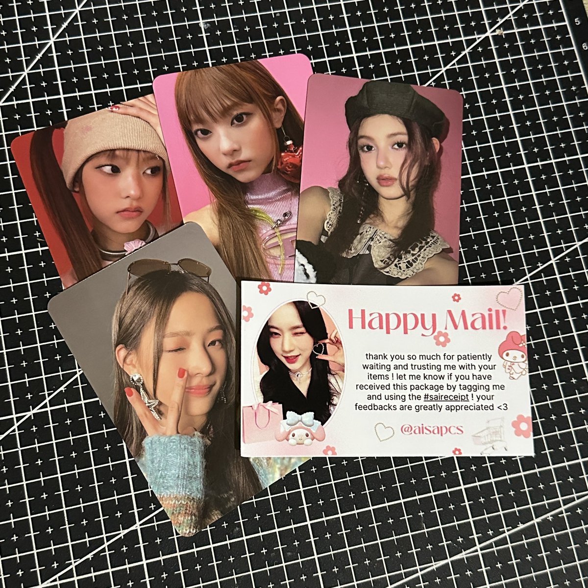 jiminpoca's tweet photo. ﹏ ☆ #mails4mimi 💌 from @aisapcs
haerin minji and danielle pcs came home safe♡ thank you for securing these 🫶🏼
꒰ #saireceipt ꒱ .゚ ✿ https://t.co/bdMUdfuowH