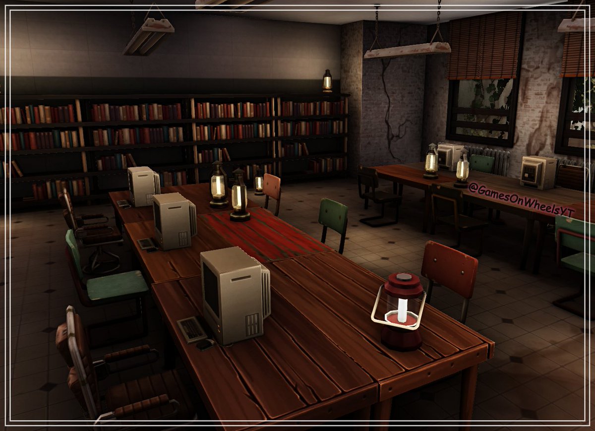 GamesOnWheelsYT's tweet photo. Library and Computer room from my Apocalypse High School build 😁

👉https://t.co/28xXdMzC0O👈

#TheSims4HighSchoolYears #TheSims4 #SimGamingUK  #SimsCreatorsCommunity #ShowUsYourBuilds #thesimmerssquad #SimJammers https://t.co/daHDvviz1B
