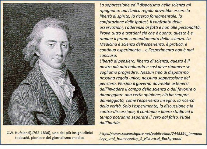 C.W. Hufeland (1762-1836), uno dei più insigni clinici tedeschi, pioniere del giornalismo medico.