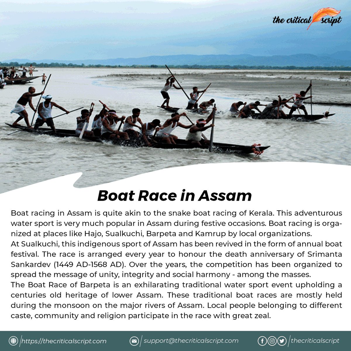 Know about the Boat Race in Assam.

#boatrace #assam #traditionalgames 

@mygovassam @MinOfCultureGoI @MDoNER_India