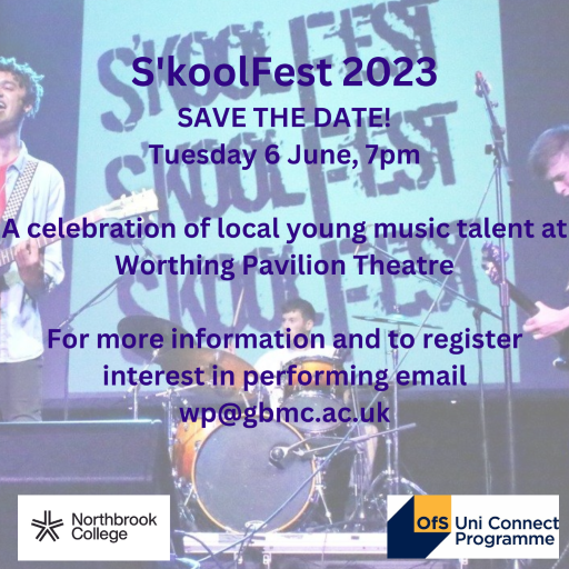 SkoolFest's tweet photo. Put it in the School diary! A prelude to the following week's #Worthing Festival, we present the 11th #Skoolfest on Tuesday 6th June 2023, where we invite the cream of the Sussex area schools and colleges music talent to play the stage Jimi Hendrix played in 67, to a big crowd! https://t.co/5V8iZsOY8R