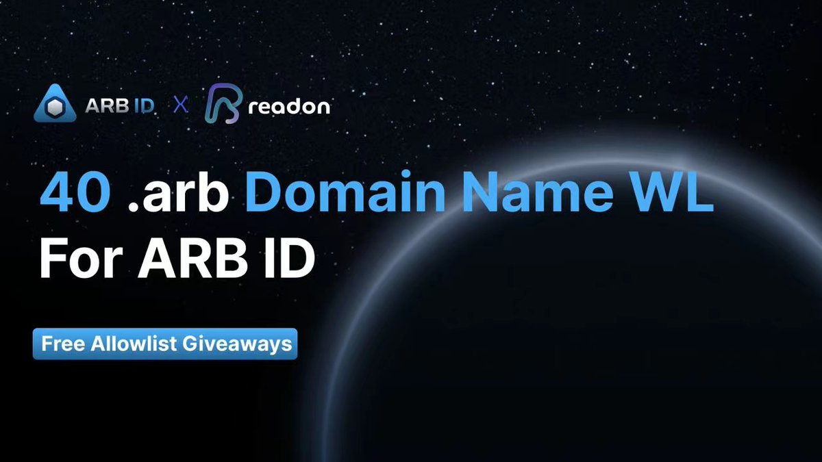 🎈 Glad to announce our new #partnership with <a href="/ARBIDname/">LeashToken</a> , a #Web3 Domain identifier built on <a href="/arbitrum/">Arbitrum</a> (💙,🧡)

💝 40 .arb Domain Name NFT WLs

➜ Follow @ReadOnMe3 &amp; <a href="/ARBIDname/">LeashToken</a>
➜ RT + Tag 3 friends

#ReadON #Airdrop #NFT